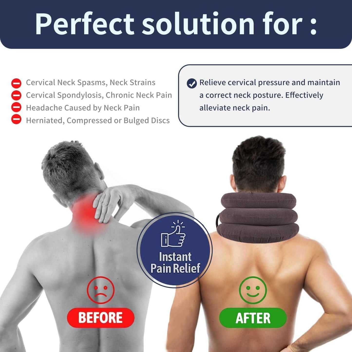 Cervical Neck Traction Device for Instant Neck Pain Relief Device